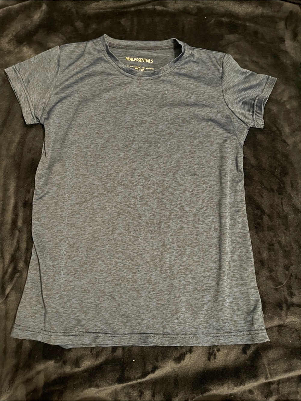 Real Essentials Kids Short Sleeve Tee in Heather Navy
